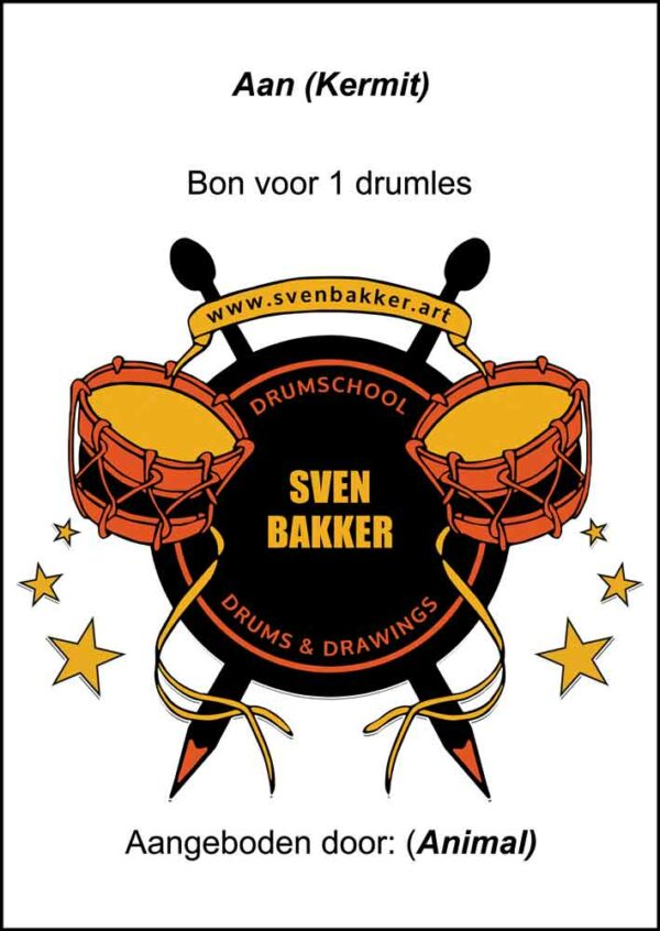 Kadobon Drumschool Sven Bakker