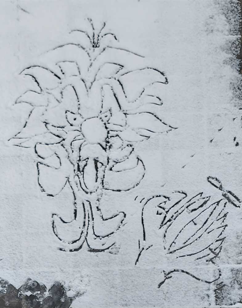 Svenimal graffiti streetart character in snow @ Stede Broec (2024) (svenimal.art)