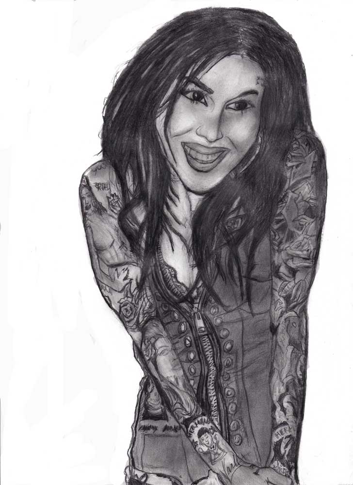 Kat Von D. drawing. Graphite on standard paper 5 gr paper (21x29,7cm) (2013) (svenimal.art)