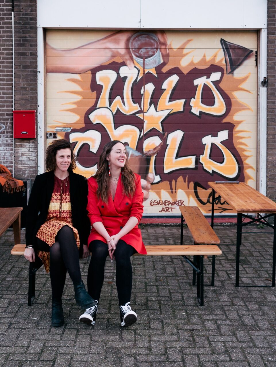 Happy owners of Wild Child Cacao graffiti streetart mural commission based on “Wild Style” @ Amsterdam Noord (2023) (svenimal.art)