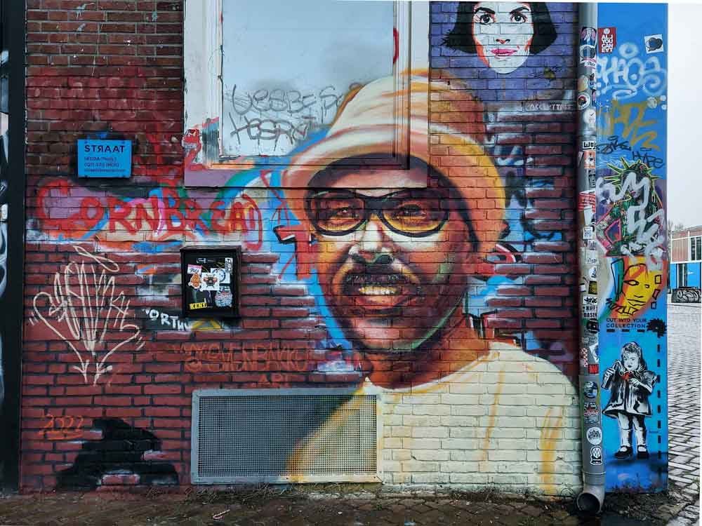 Graffiti streetart portrait Cornbread (Darryl McCray) (one of first graffiti writers) @ Straat Museum, Amsterdam (2022) (svenimal.art)