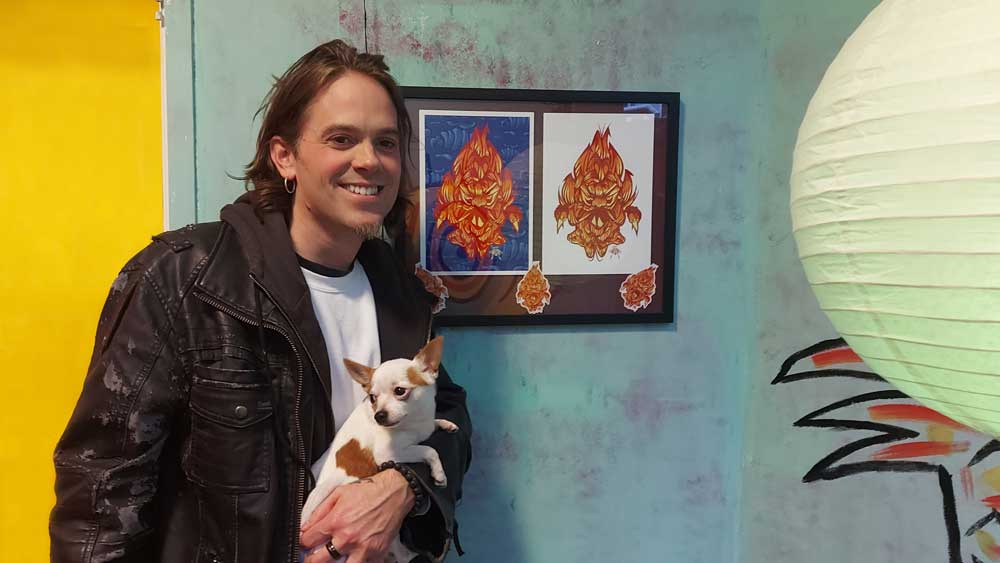 Svenimal showcasing Art Pritnts @ Lucy’s Tea garden, Amsterdam