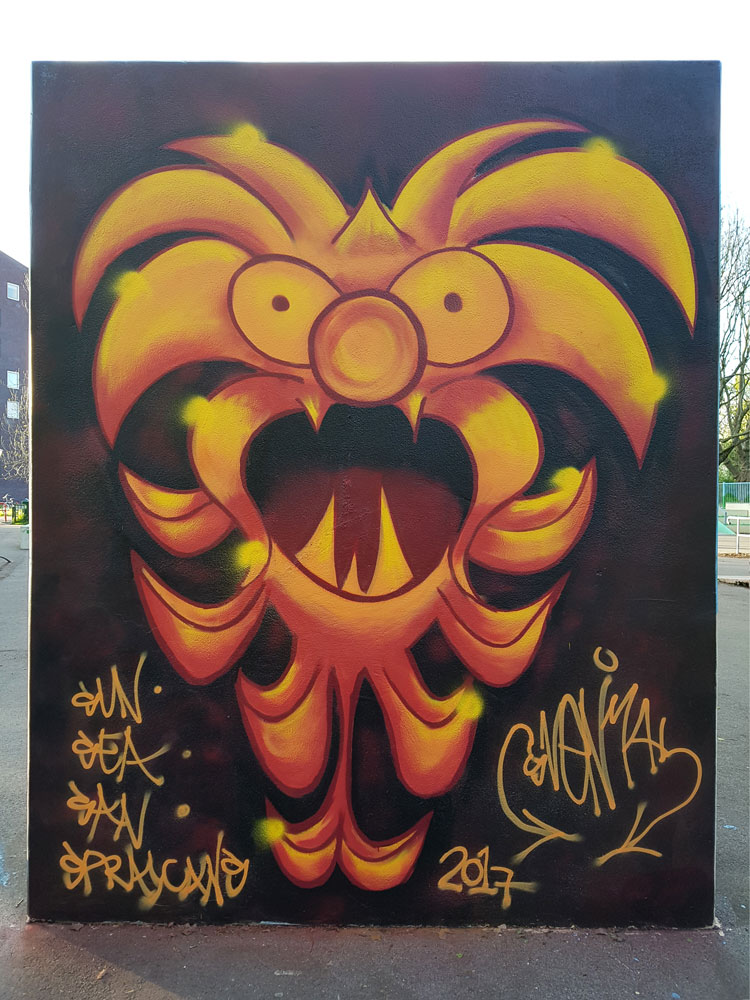 Photo: svenbakker-svenimal-art-graffiti-character-hoorn 20170426svenbakker-svenimal-art-graffiti-character-hoorn Svenimal graffiti character cartoon streetart piece @ Juliana park, Hoorn (2017) (svenimal.art)