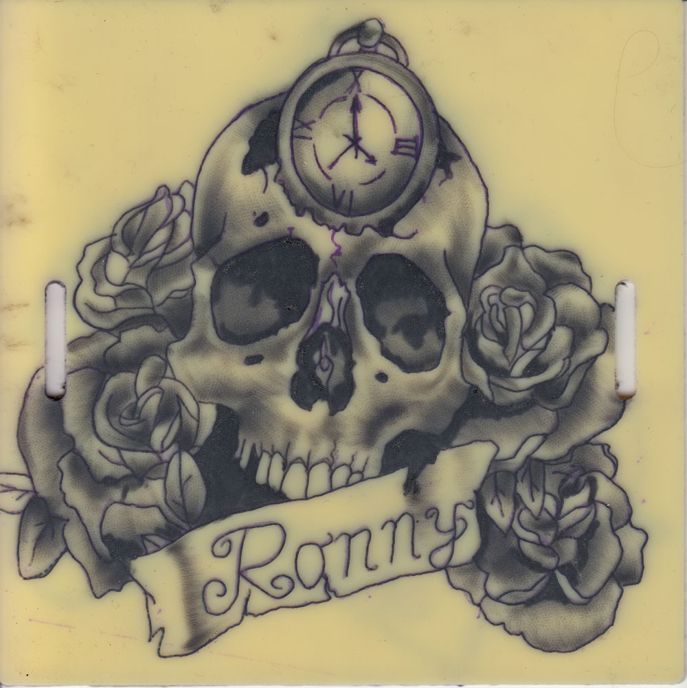 Tattoo done by me, original line-work not by me. Tattoo ink on silicone skin (20x20cm) (2018) (svenimal.art)