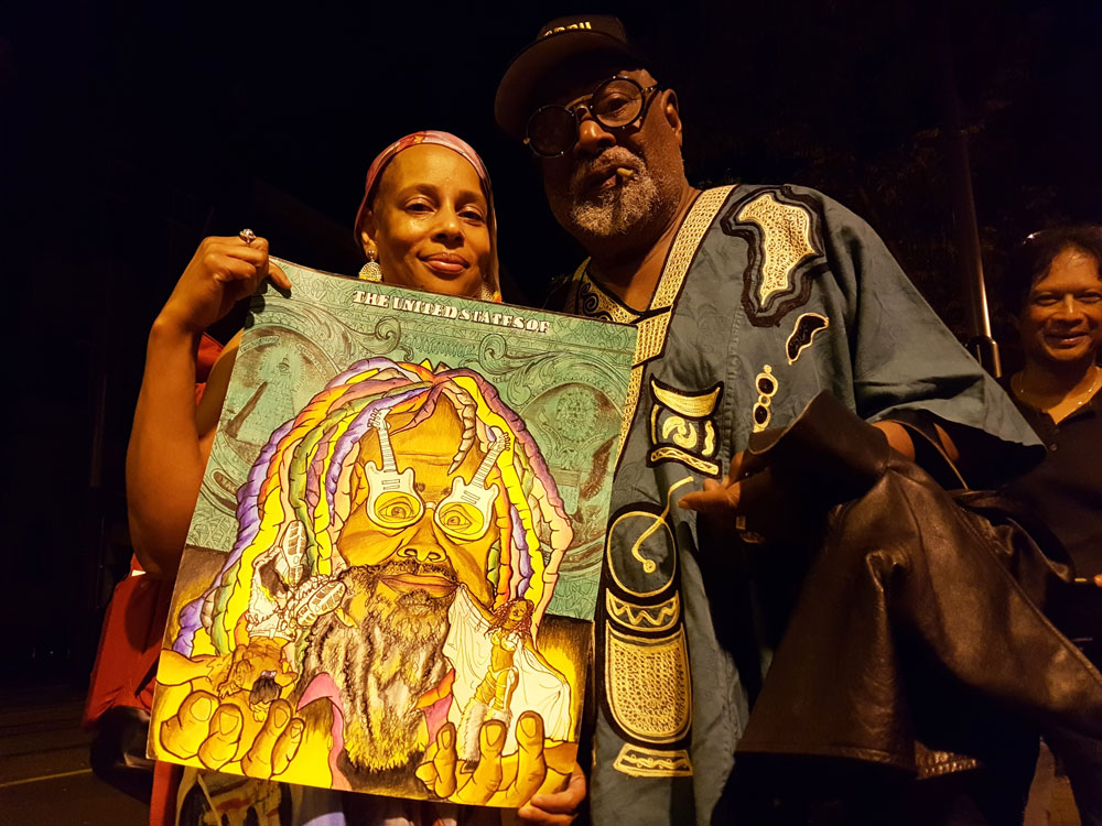 George Clinton (Parliament/Funcadelic) with Signed George Clinton portrait drawing. Polychromos colored pencils on 300 gr Canson Montvalle paper (40x50cm) (2018) (svenimal.art)